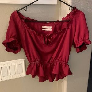 Urban outfitters red baby doll blouse